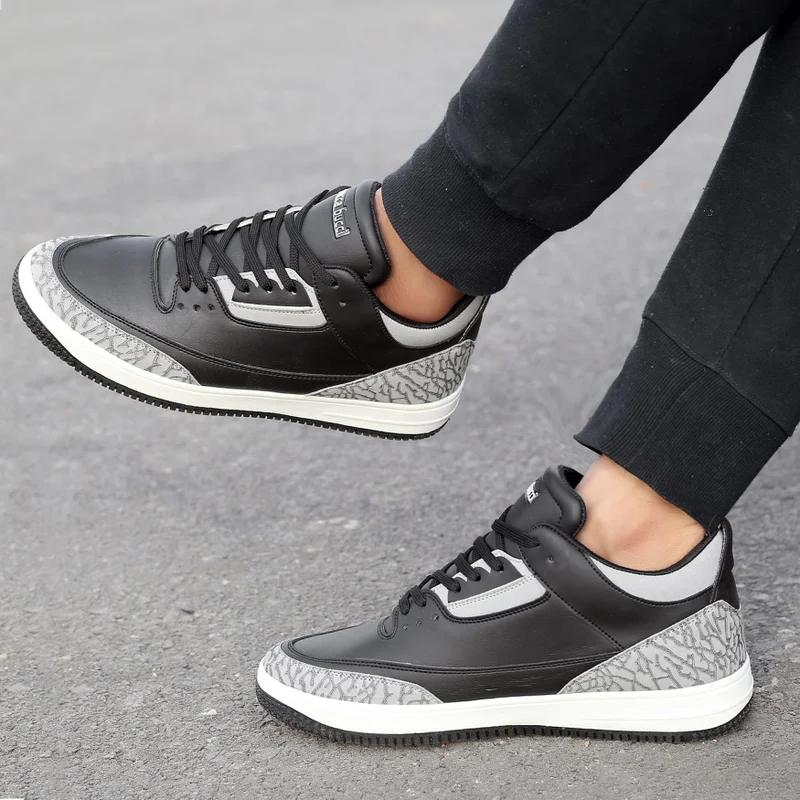 Bacca Bucci Black Vortex Mid Top Flat Sole Sneakers for Men | Best Price UAE